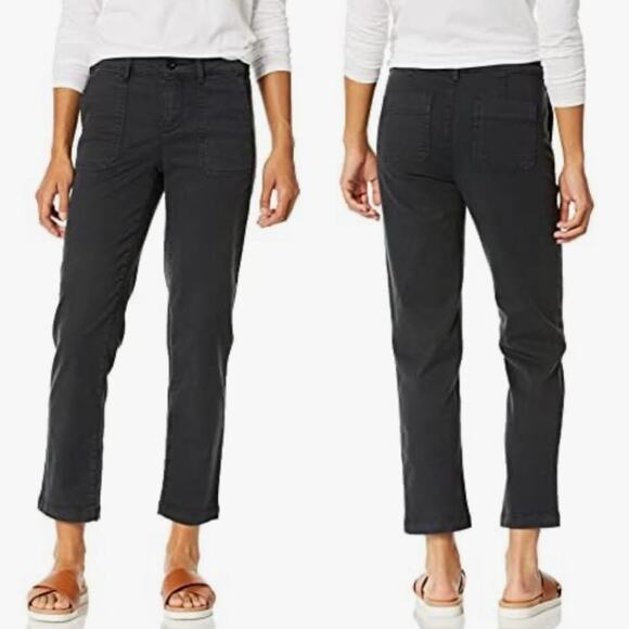 NYDJ Straight Ankle Chino Casual Pant Dark Grey/Washed Black - 6 Business Preppy - Picture 1 of 15